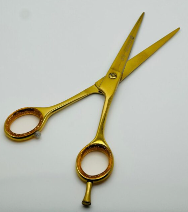 Flat Model Razor Edge Barber Scissors Golden Color 6.5 - Image 2
